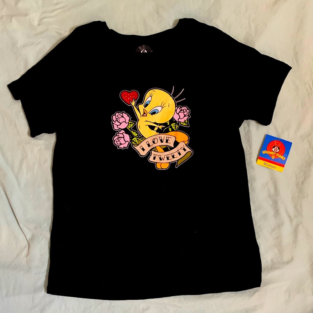 Tweety Bird Graphic Tattoo Style T-Shirt Tee NWT